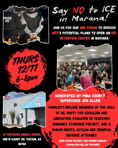 Location Change: Say NO to ICE in Marana!