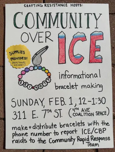 Community Over ICE: Informational Bracelet Making