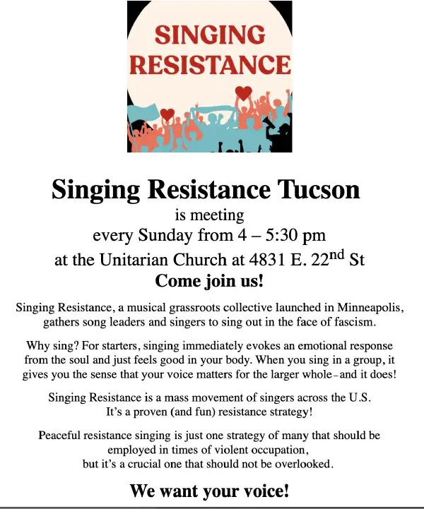 Singing Resistance Tucson - Weekly Practice